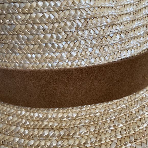Gigi Pip Isla Sunhat Natural Straw Wide Brim Fedora Suede Band NEW (Other) OS - Picture 5 of 9